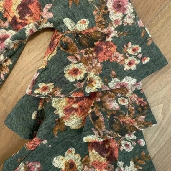 UNCLE FRANK Anthropologie Floral Print mini Dress size Small Tier Sleeve - Picture 4 of 6